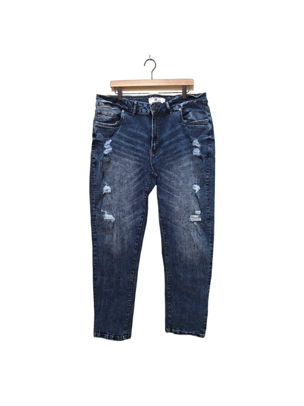 Refinery Republic Straight Leg Stone Wash Distressed Jeans Sz 40x32